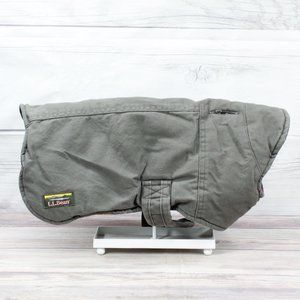 LL BEAN Pets Olive 100% Cotton Reversible Flannel Lined Field Coat Size M